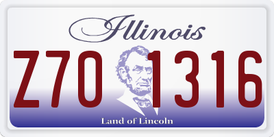 IL license plate Z701316