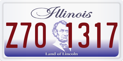 IL license plate Z701317