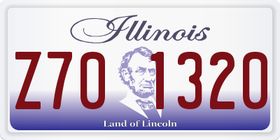 IL license plate Z701320