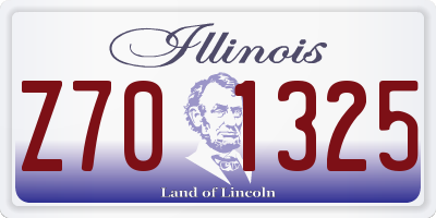 IL license plate Z701325