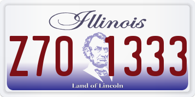 IL license plate Z701333
