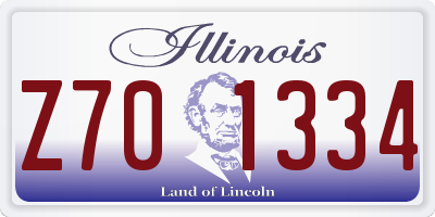 IL license plate Z701334