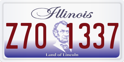 IL license plate Z701337