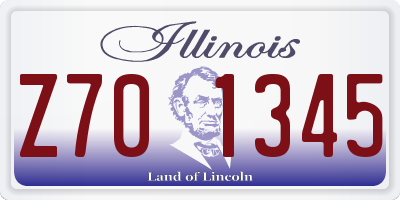 IL license plate Z701345