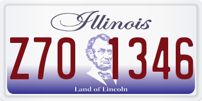 IL license plate Z701346