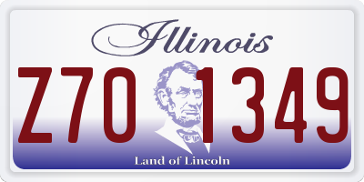 IL license plate Z701349