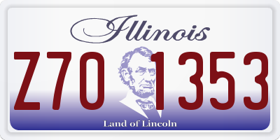 IL license plate Z701353