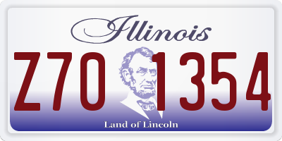 IL license plate Z701354