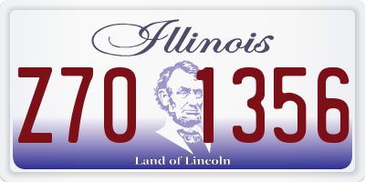 IL license plate Z701356