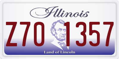 IL license plate Z701357