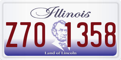 IL license plate Z701358