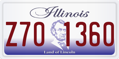 IL license plate Z701360