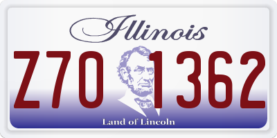 IL license plate Z701362