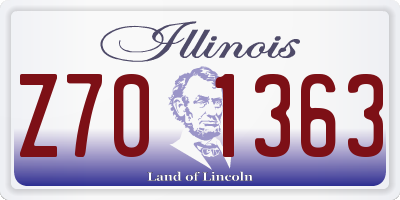 IL license plate Z701363