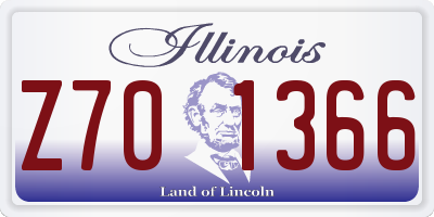 IL license plate Z701366