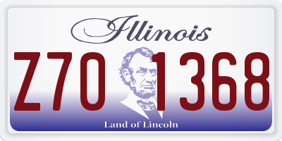 IL license plate Z701368