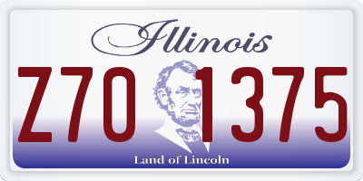 IL license plate Z701375