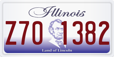 IL license plate Z701382