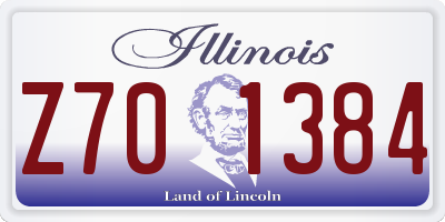 IL license plate Z701384