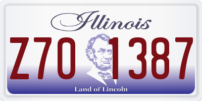 IL license plate Z701387