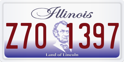 IL license plate Z701397