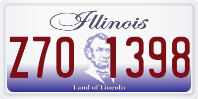 IL license plate Z701398