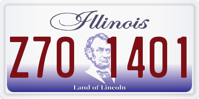 IL license plate Z701401