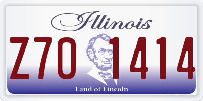 IL license plate Z701414