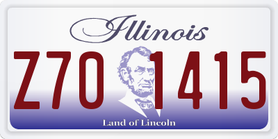 IL license plate Z701415