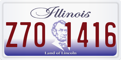 IL license plate Z701416