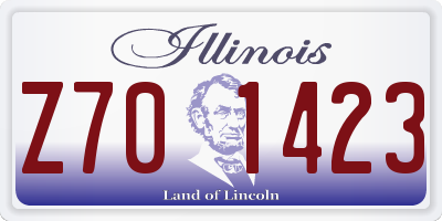 IL license plate Z701423
