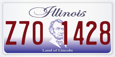 IL license plate Z701428