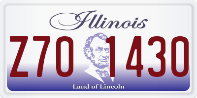 IL license plate Z701430