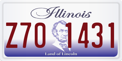 IL license plate Z701431