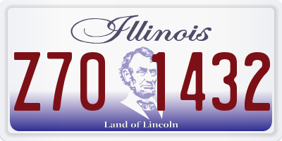 IL license plate Z701432