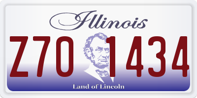 IL license plate Z701434
