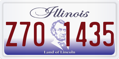 IL license plate Z701435