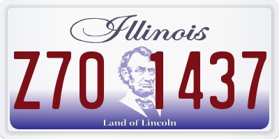 IL license plate Z701437
