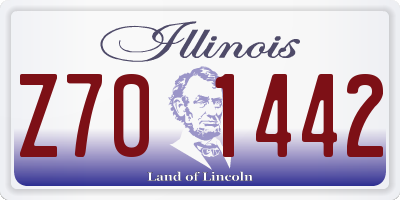 IL license plate Z701442