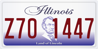 IL license plate Z701447
