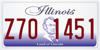 IL license plate Z701451