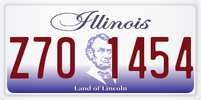 IL license plate Z701454