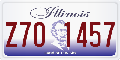 IL license plate Z701457
