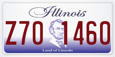 IL license plate Z701460