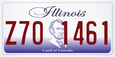 IL license plate Z701461