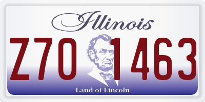 IL license plate Z701463