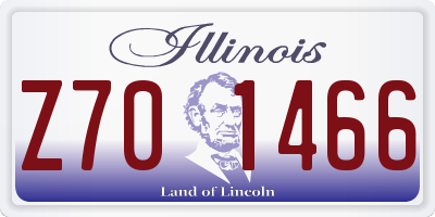 IL license plate Z701466