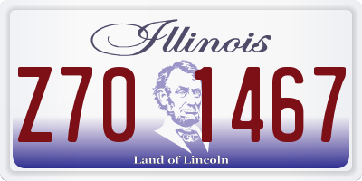 IL license plate Z701467