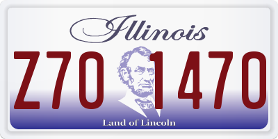 IL license plate Z701470