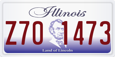 IL license plate Z701473